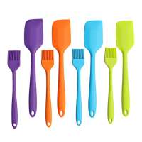 Amazon best colorful food grade silicone basting brush and spatula set of 2